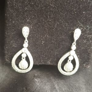 Silver crystal earrings